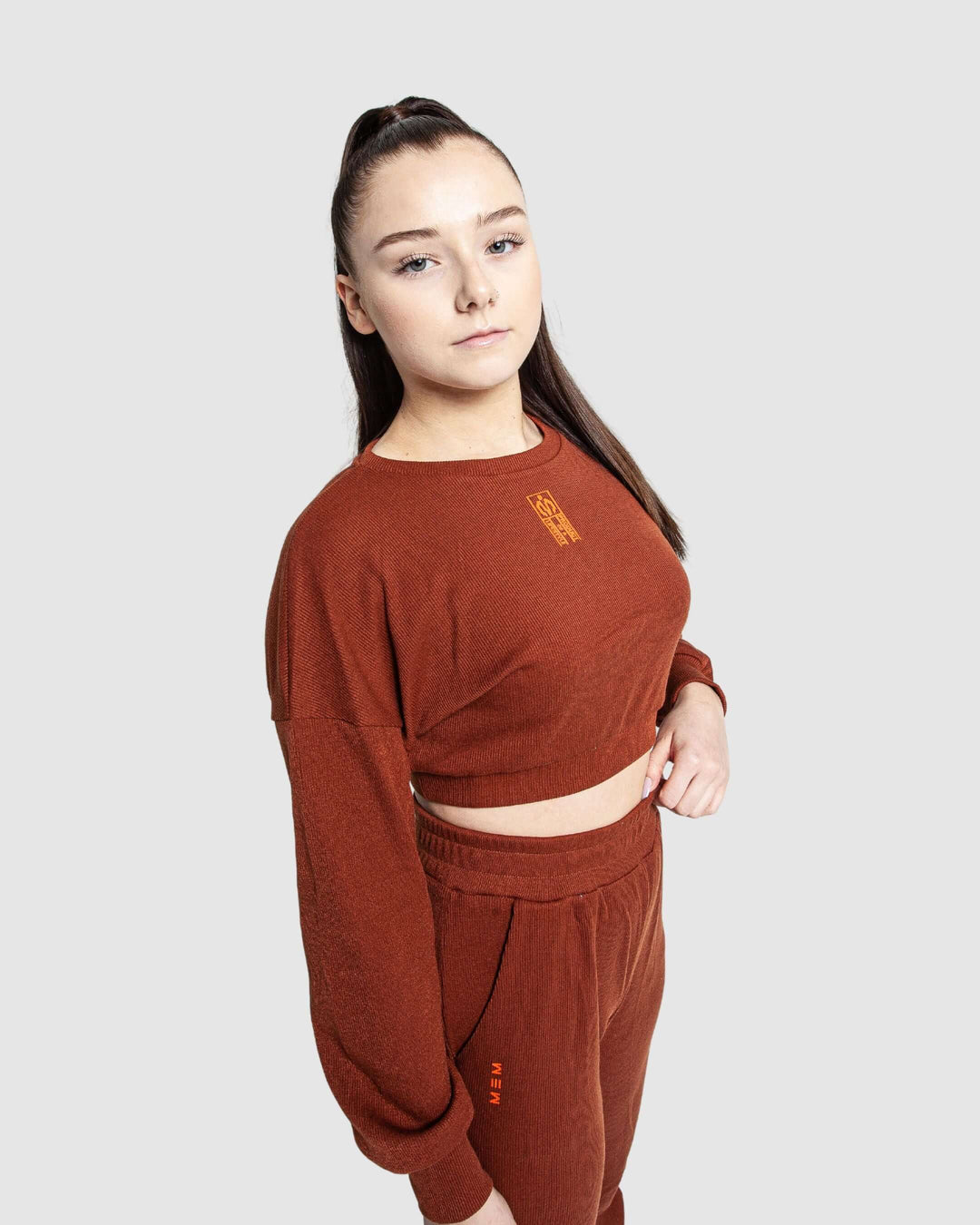 MEMFitness Ribbed Crop Top Brown-MEMFitness