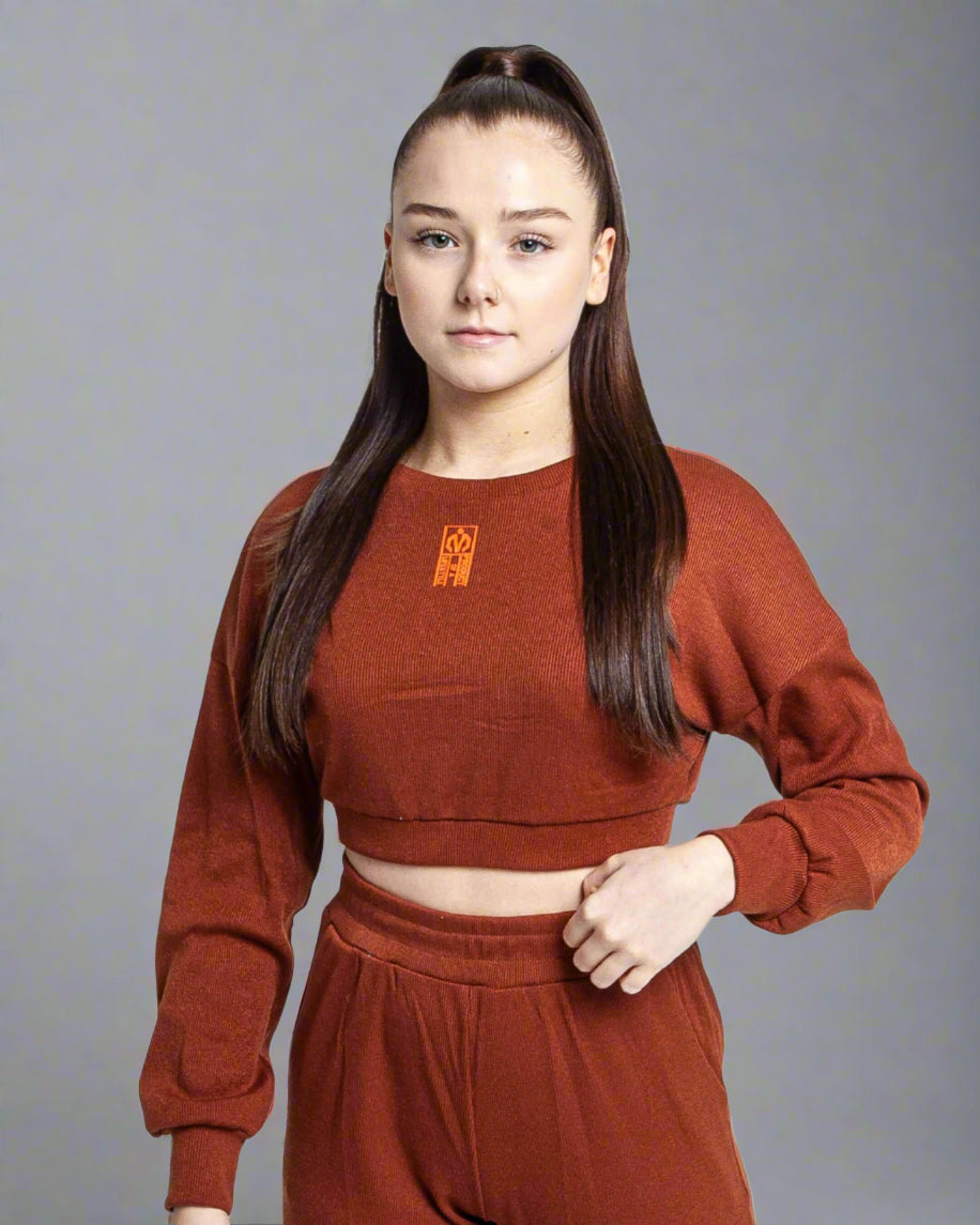 MEMFitness Ribbed Crop Top Brown-MEMFitness