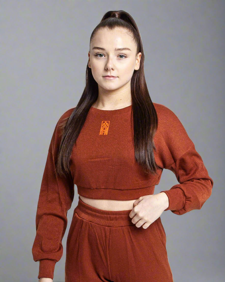 MEMFitness Ribbed Crop Top Brown-MEMFitness