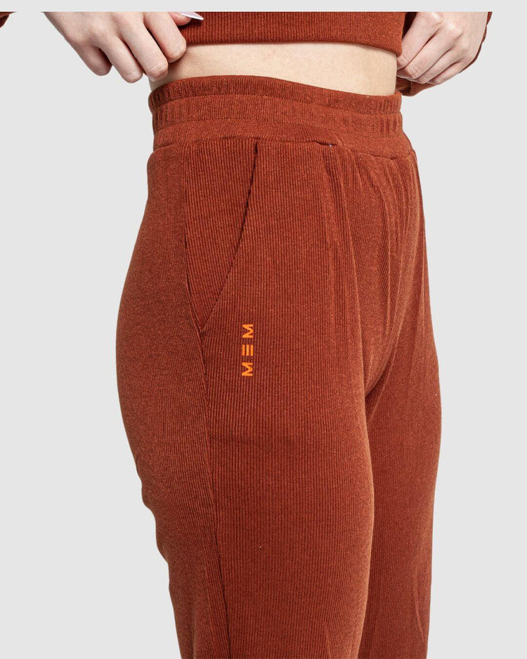 MEMFitness Ribbed Joggers Brown-MEMFitness