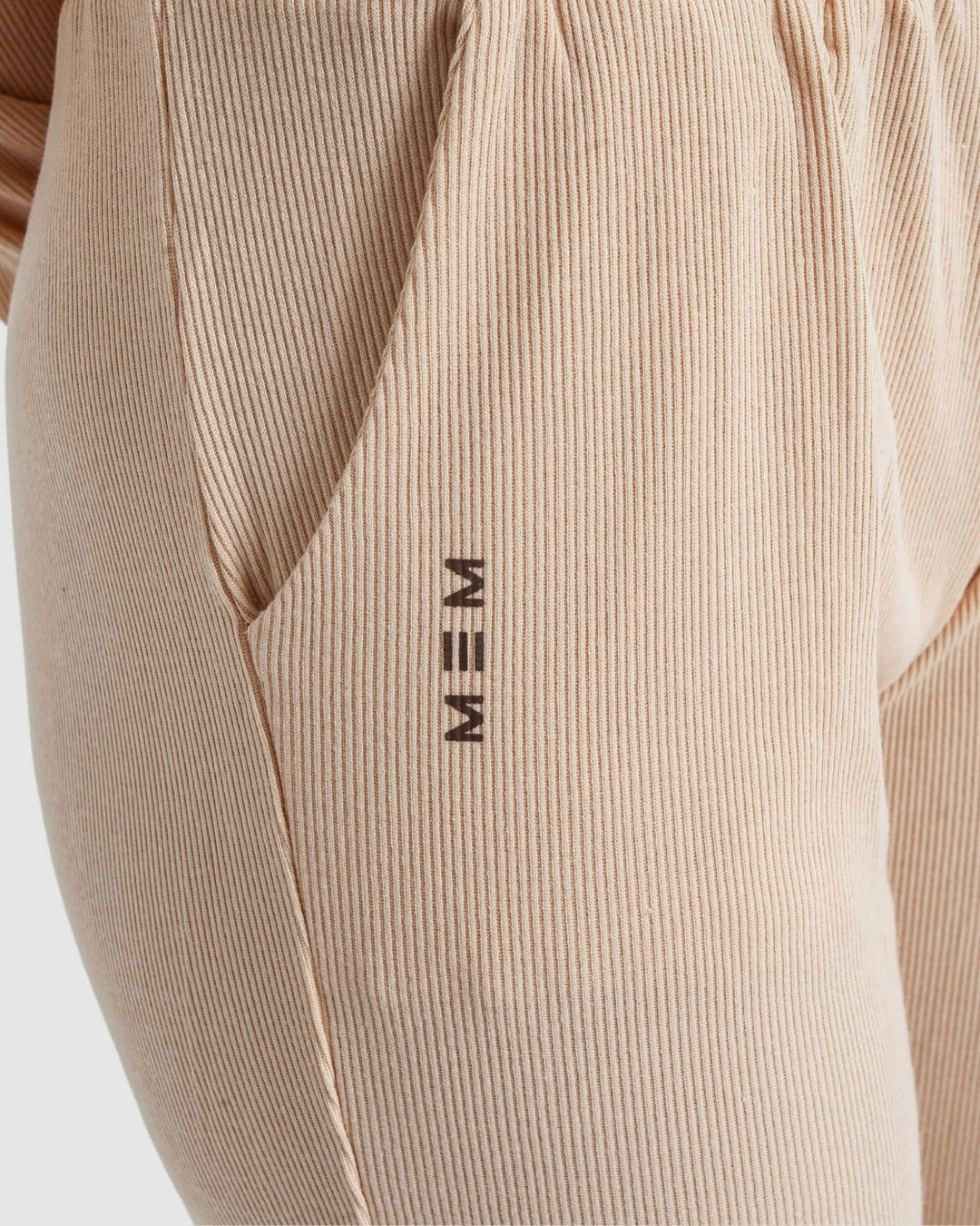 MEMFitness Ribbed Joggers Cream-MEMFitness
