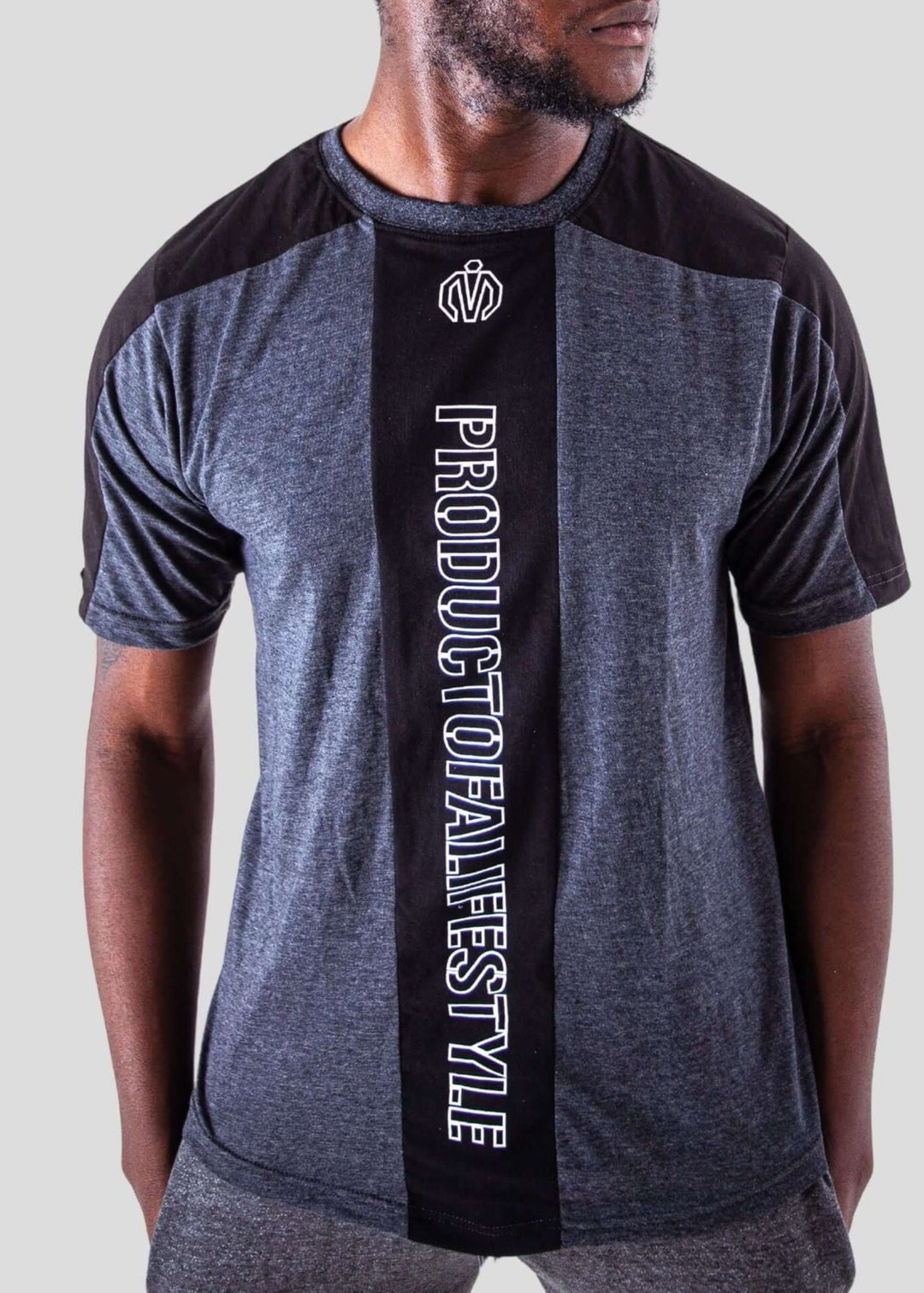 MEM Pol Panel Cut T-shirt Grey Black-MEMFitness