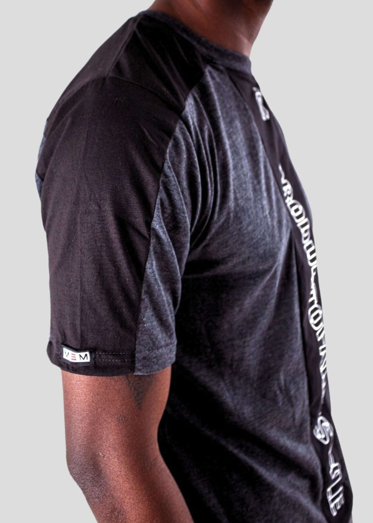 MEM Pol Panel Cut T-shirt Grey Black-MEMFitness