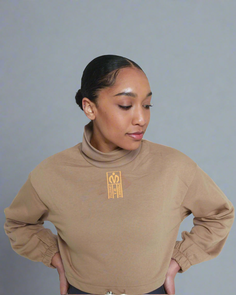 MEMFitness French Terry Crop Top Sandy-MEMFitness