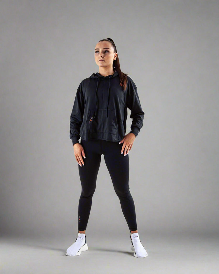 Black Acetate Open Back Hoodie For Gym and Yoga-MEMFitness