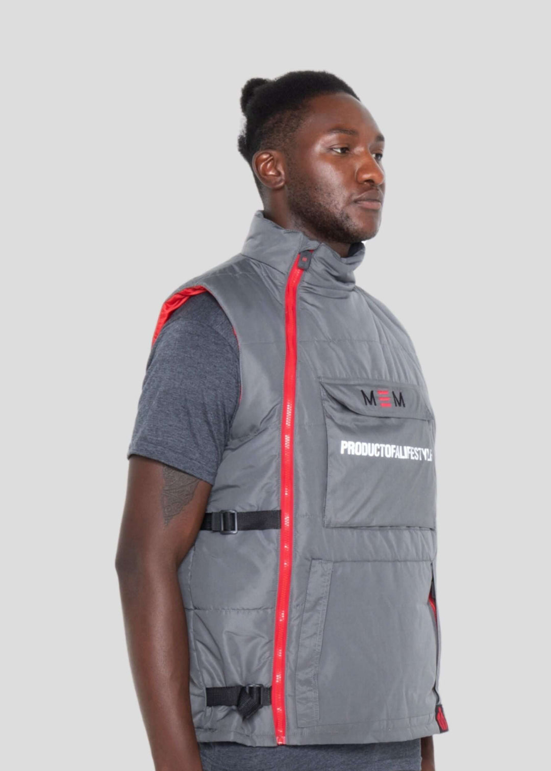 MEMFitness Armour Gilet Grey Waist Jacket-MEMFitness