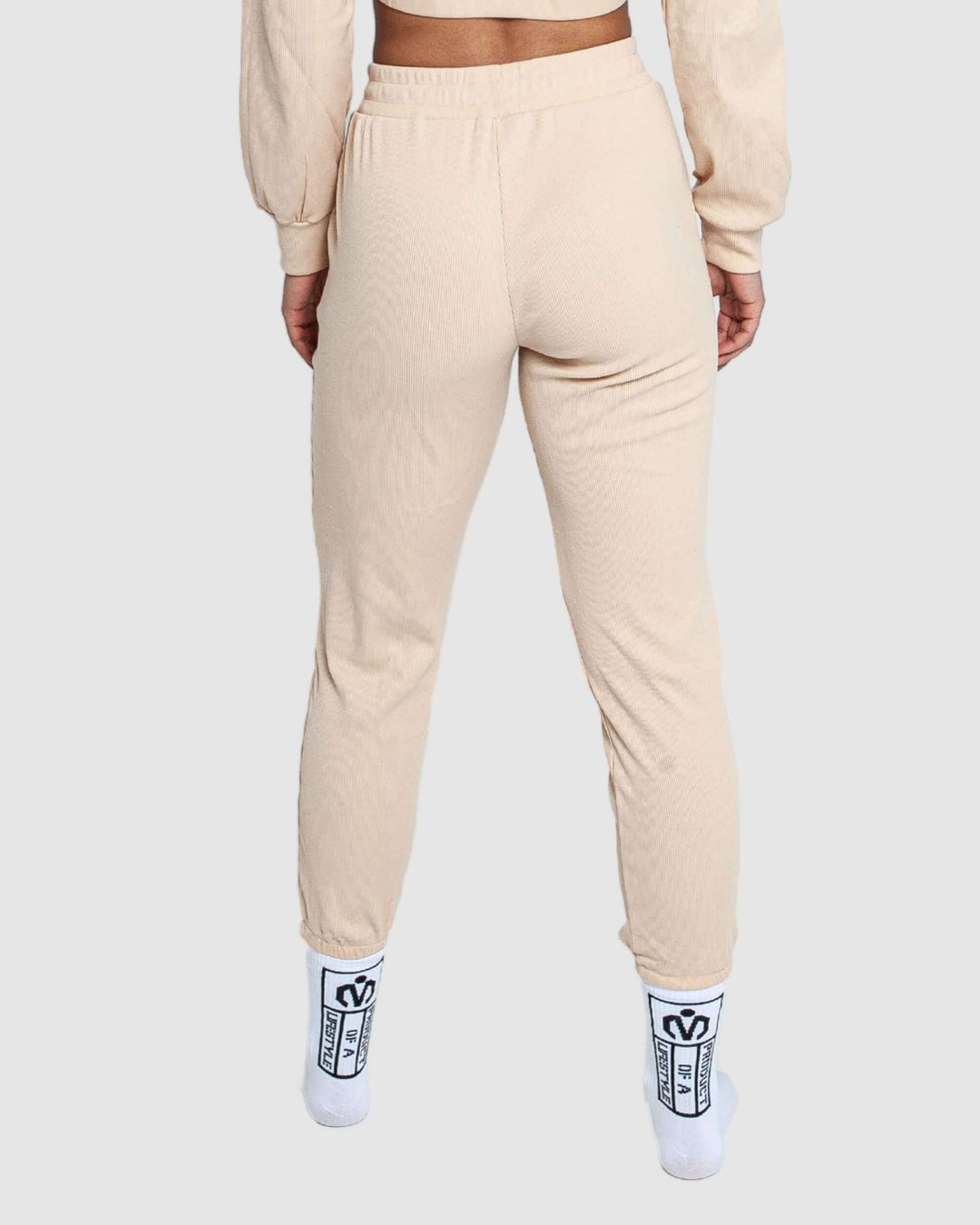 MEMFitness Ribbed Joggers Cream-MEMFitness