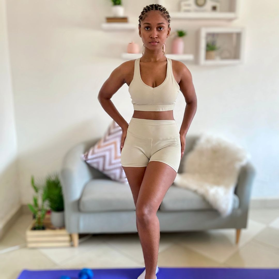 women shorts and sports bra for gym and yoga