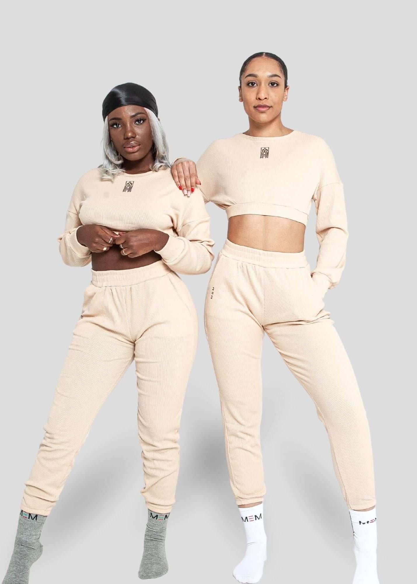 MEMFitness Ribbed Joggers Cream-MEMFitness