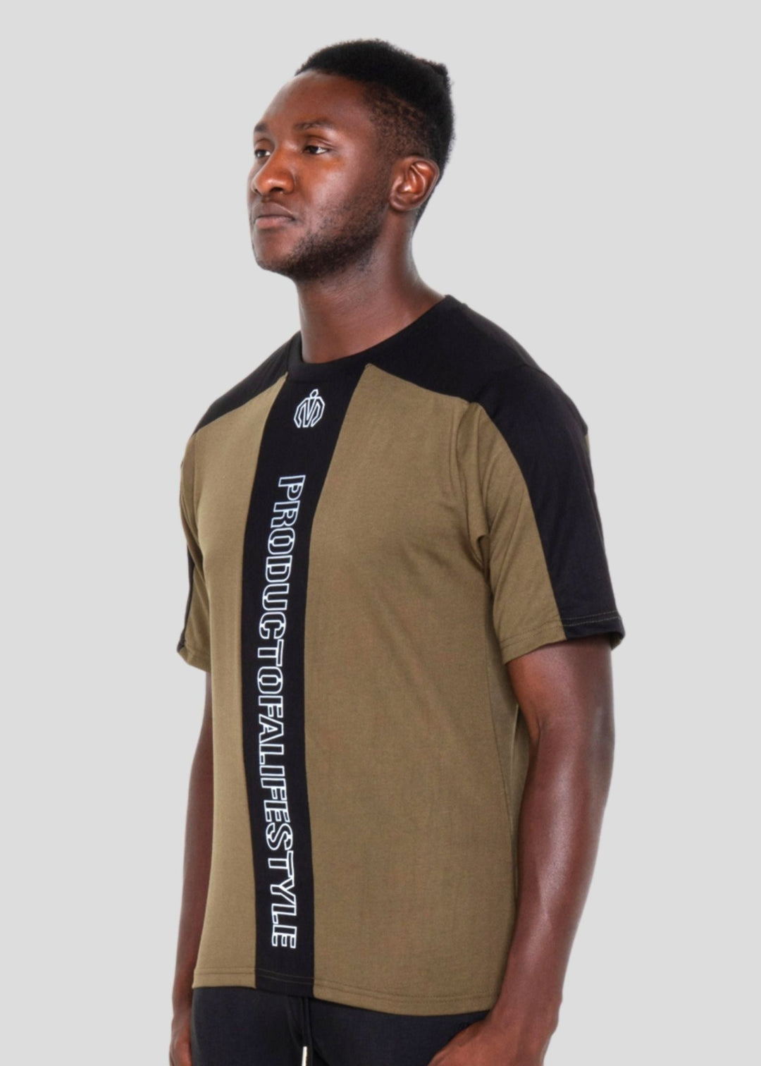 MEM Pol Panel-cut T-Shirt Olive Green Black-MEMFitness