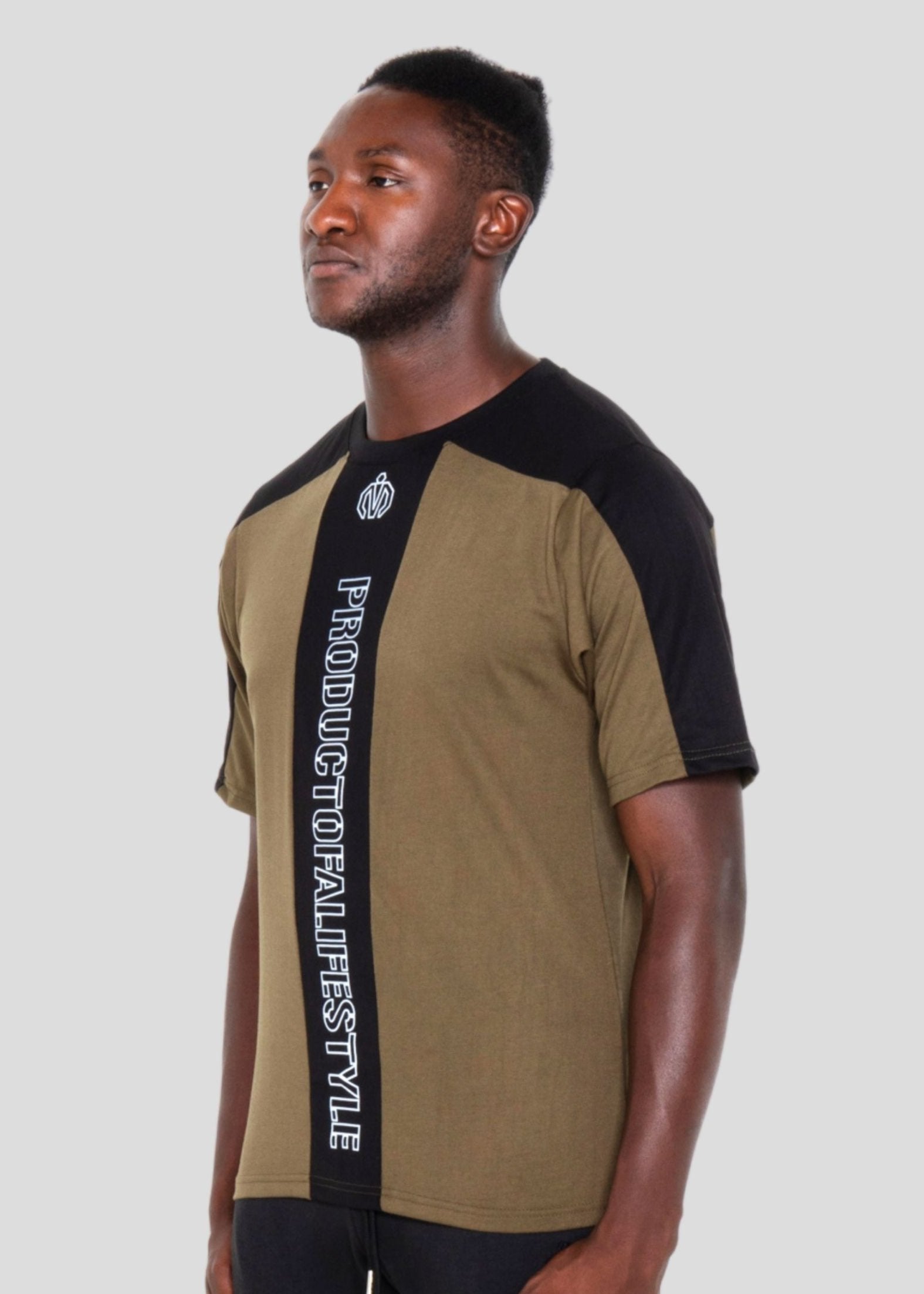 MEM Pol Panel-cut T-Shirt Olive Green Black-MEMFitness