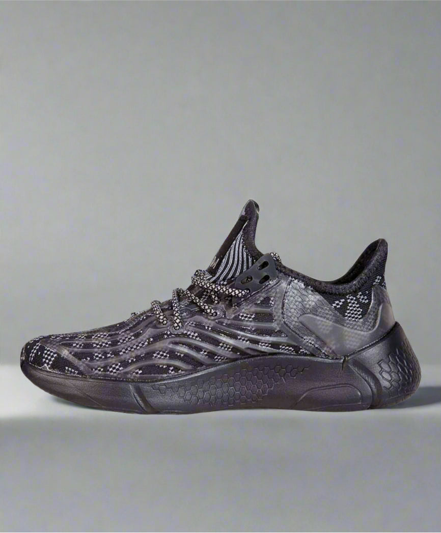 MEMFitness Aspire Fly-knit Gym/Running Shoes Black-MEMFitness