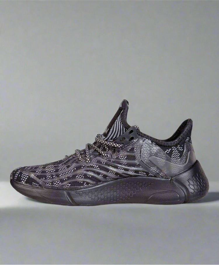 MEMFitness Aspire Fly-knit Gym/Running Shoes Black-MEMFitness