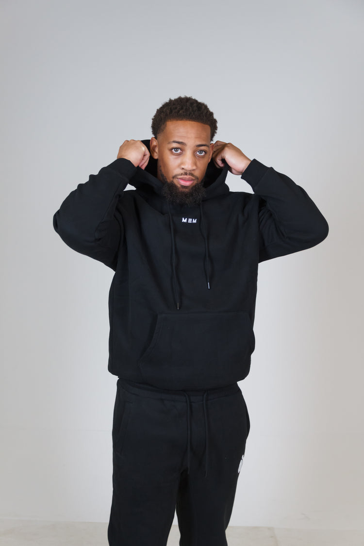 MEM 345G Heavyweight Fleece Hoodie – Black-MEMFitness
