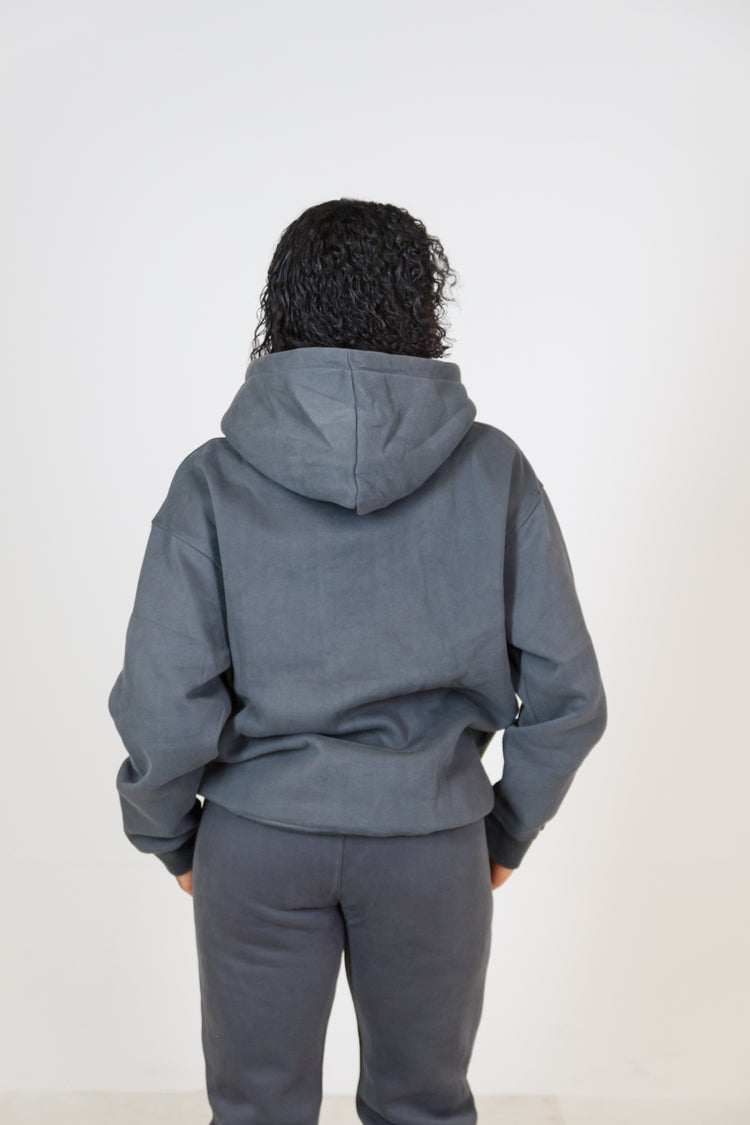MEM 345g Oversized Heavyweight Hoodie-Grey-MEMFitness