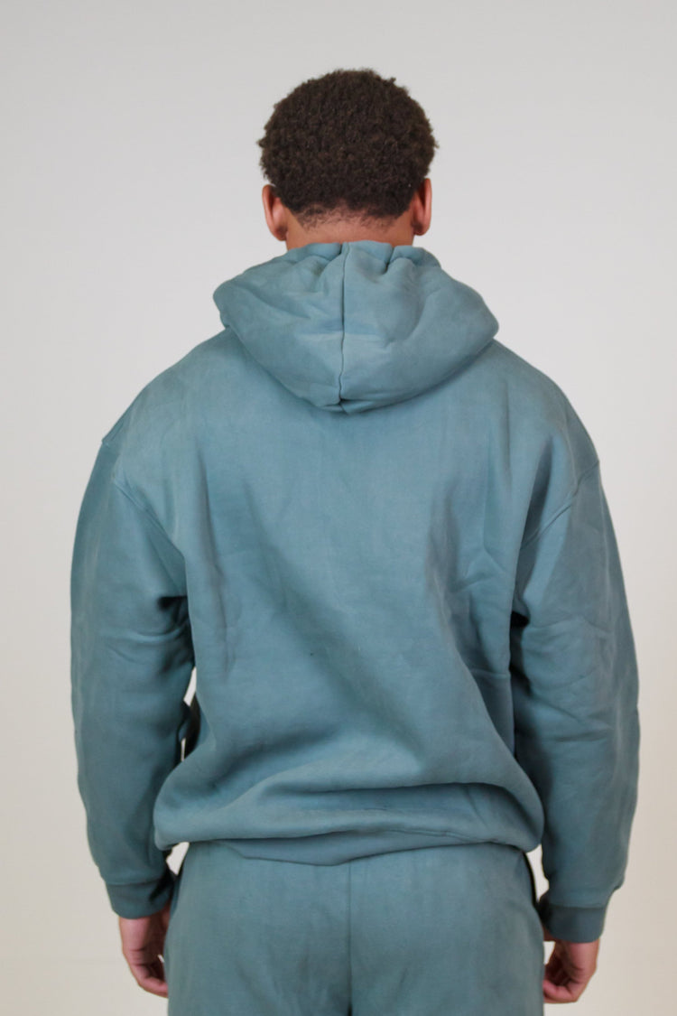 MEM 345G Oversized Heavyweight Fleece Hoodie- Grey Blue-MEMFitness