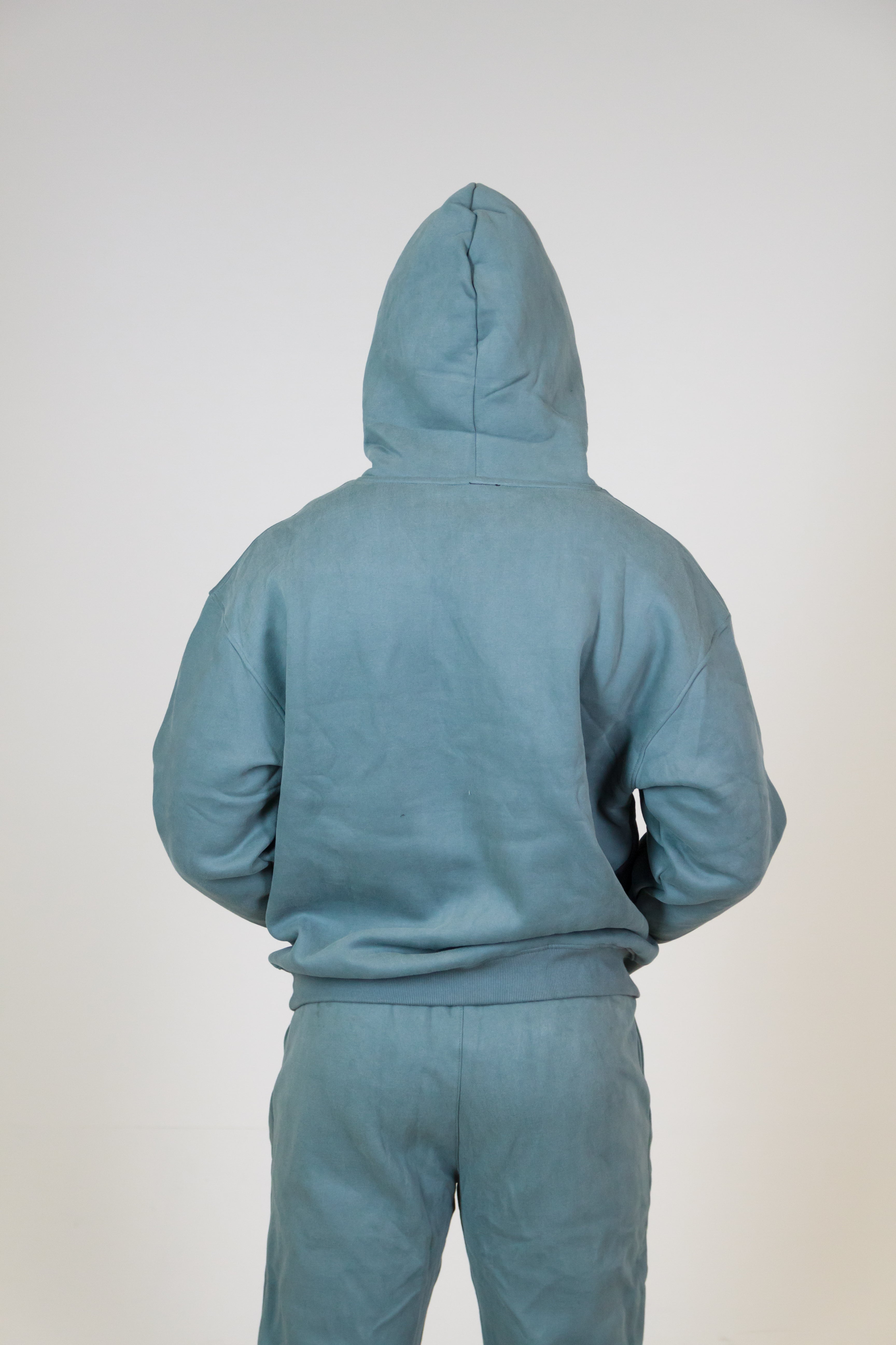 MEM 345G Oversized Heavyweight Fleece Hoodie- Grey Blue-MEMFitness