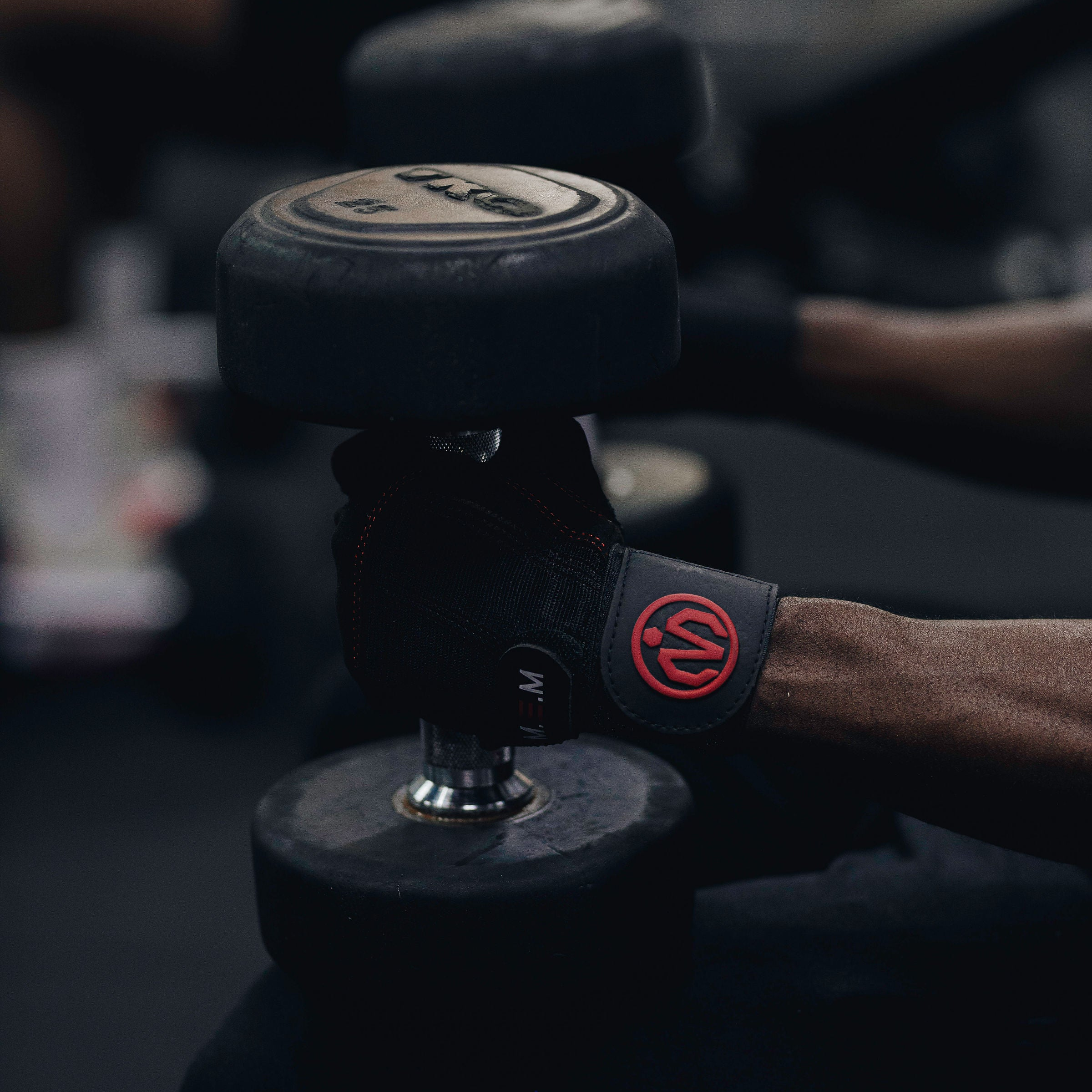 men wearing double padded weight lifting gloves