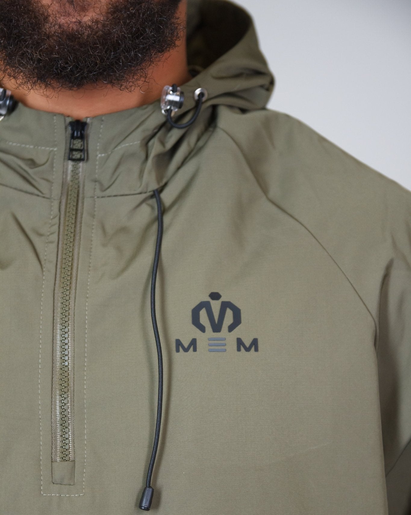 Khaki Green Water - Resistant Anorak Jacket - MEMFitness