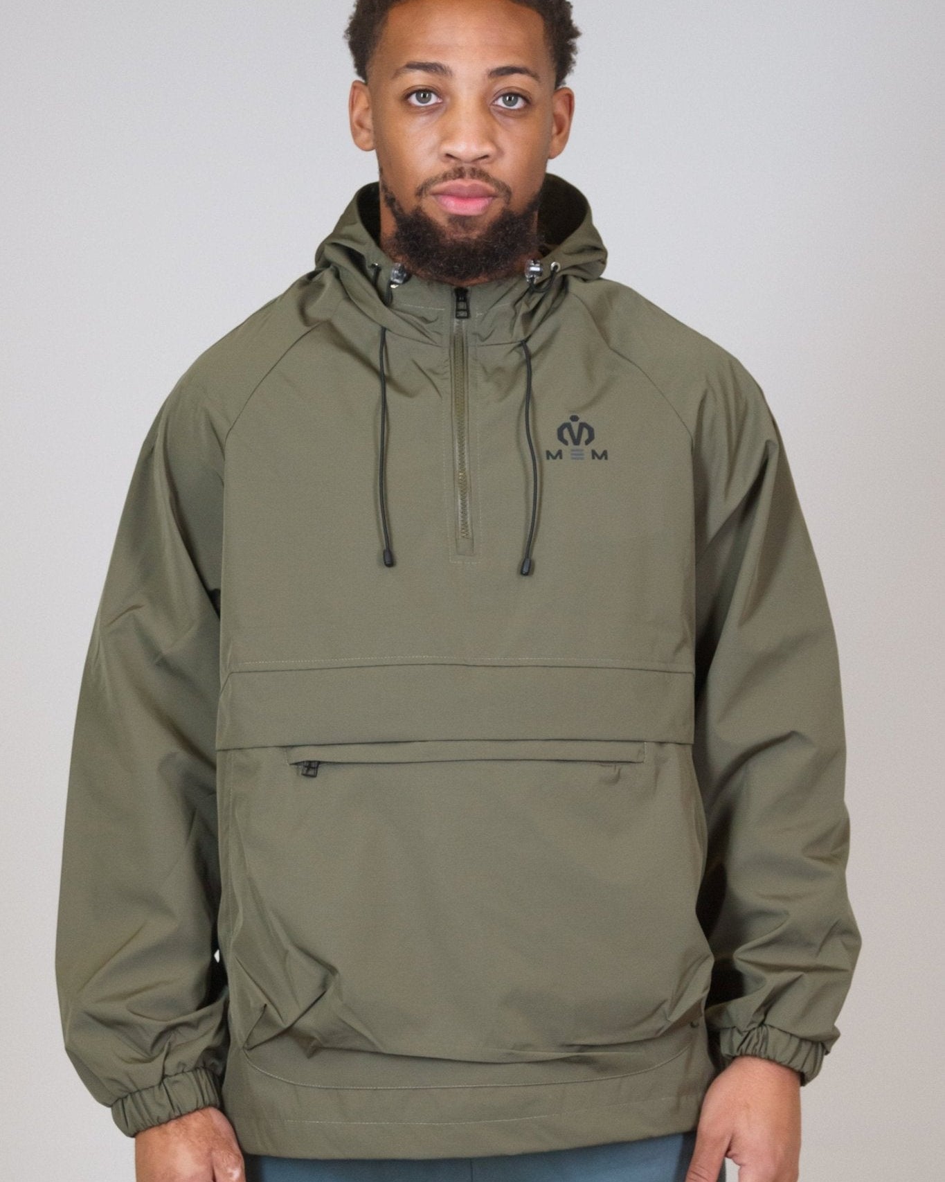 Khaki Green Water - Resistant Anorak Jacket - MEMFitness