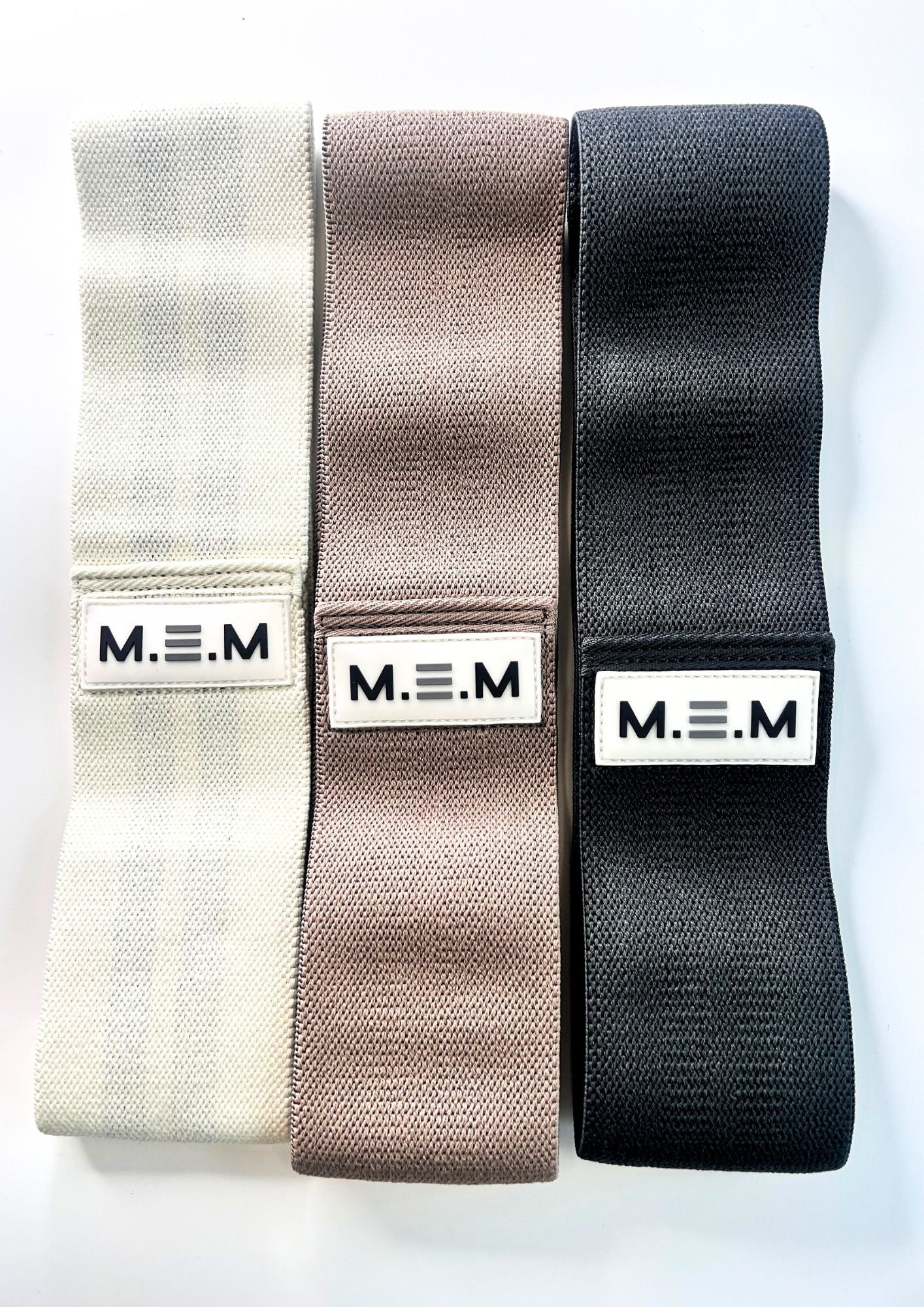 Light Medium Heavy Hip Resistance Band - 37x8cm, Latex Cotton Blend - MEMFitness