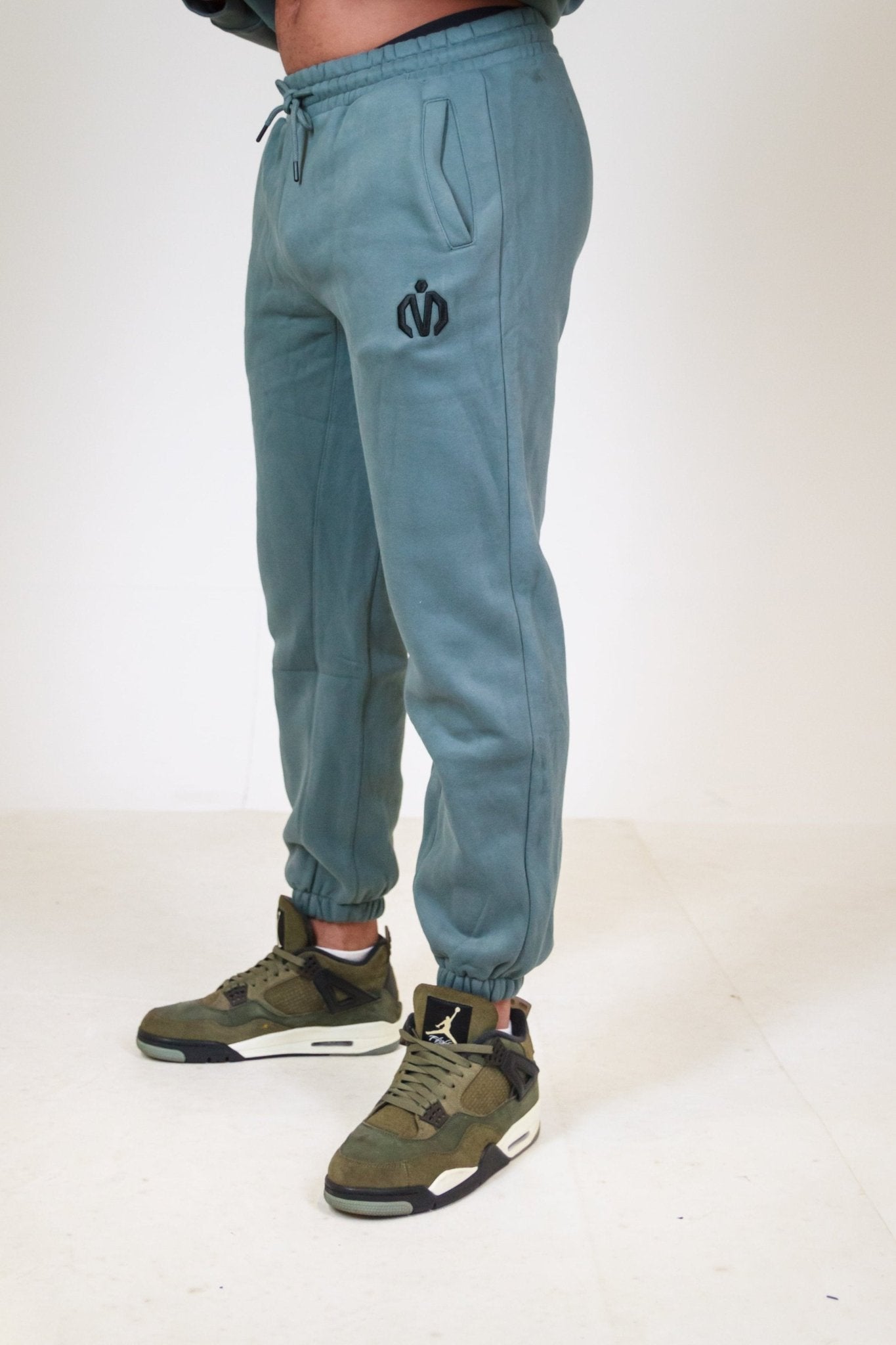MEM 345G Heavyweight Fleece Joggers - Grey Blue - MEMFitness