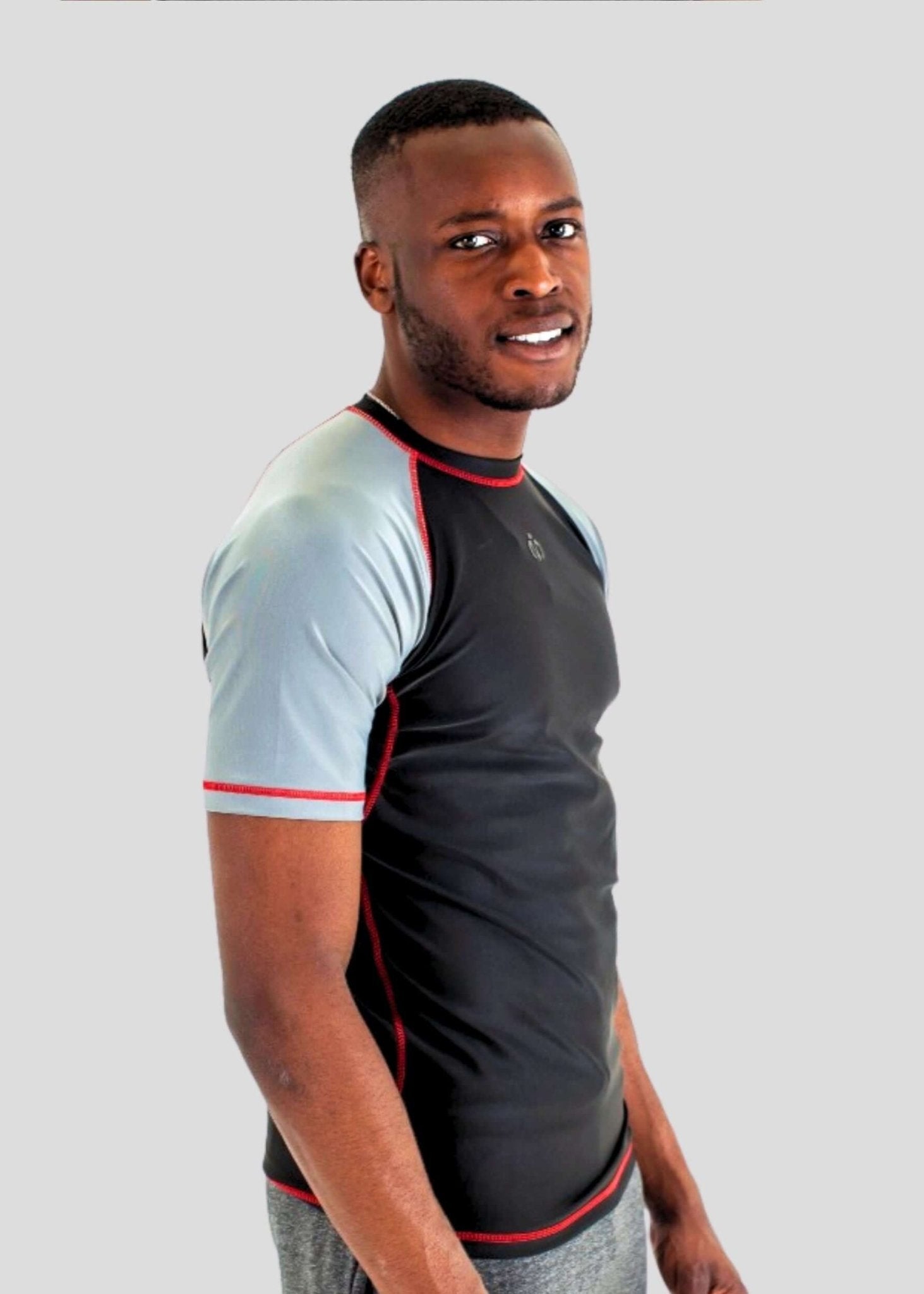 MEM Ambition Men's Compression Top – Black/Grey - MEMFitness