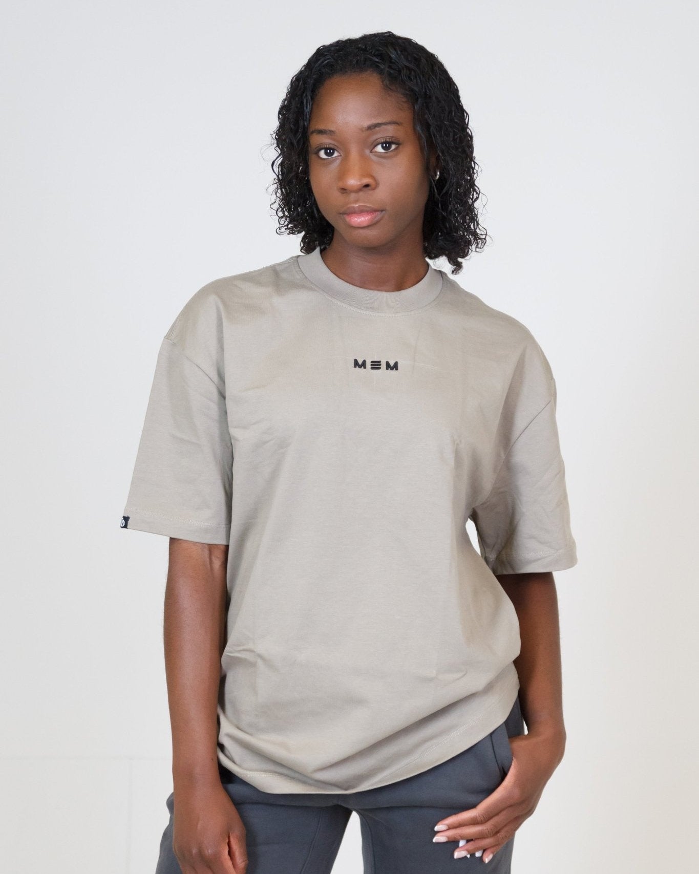 MEM Unisex 305G Heavyweight Oversized Tee - Beige - MEMFitness
