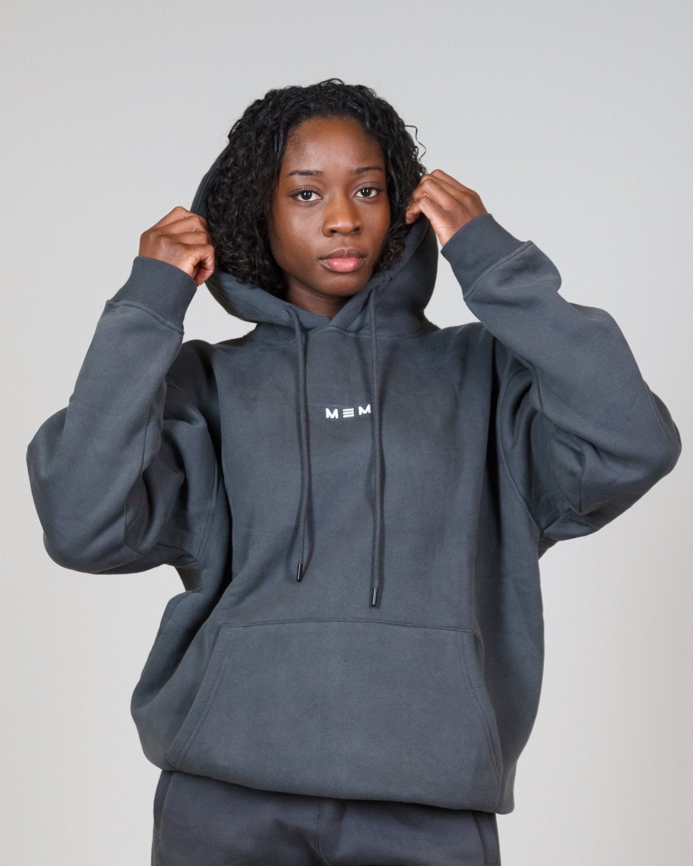 MEM Unisex 345G Oversized Heavyweight Fleece Hoodie - Grey - MEMFitness