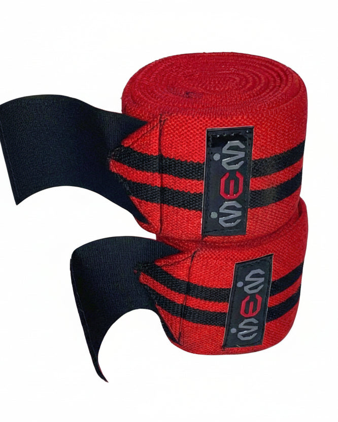MEM Xtreme Protech Knee Wraps Red - MEMFitness