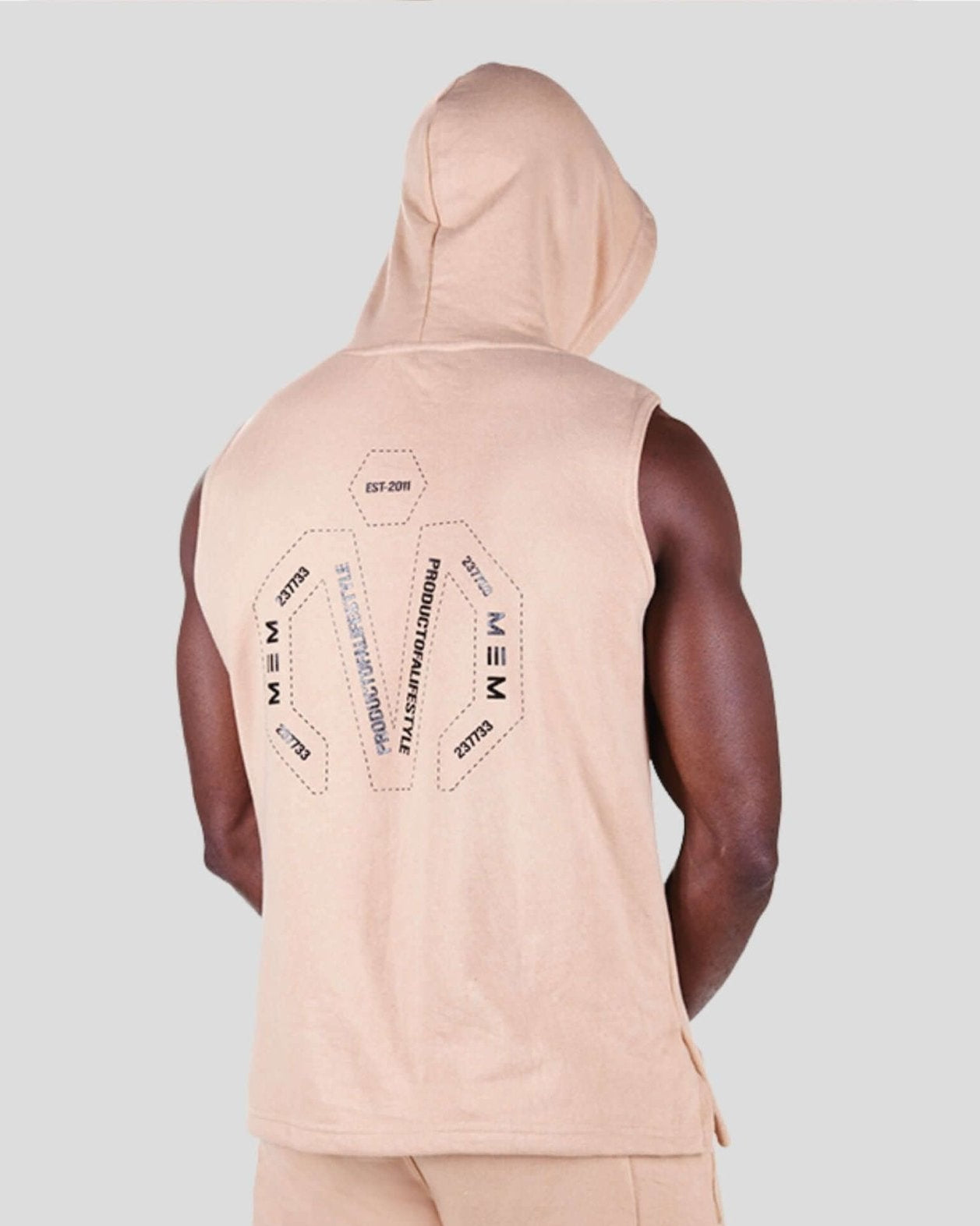 MEMFitness French Terry Chocolate Sleeveless Hoodie - MEMFitness