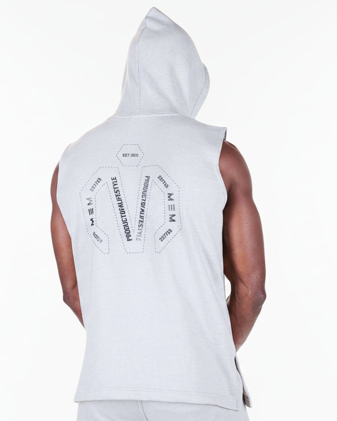 MEMFitness French Terry Grey Sleeveless Hoodie - MEMFitness