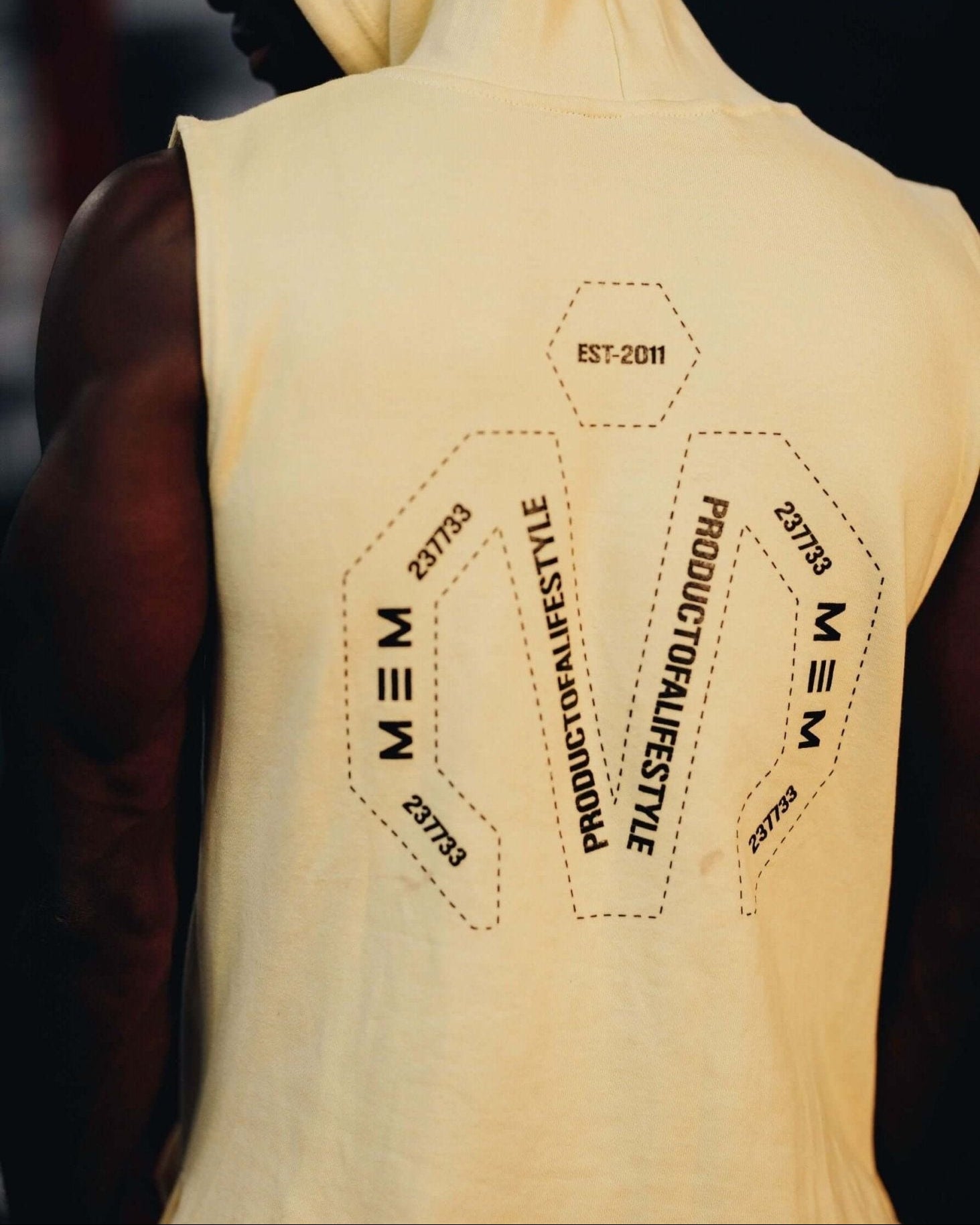 MEMFitness French Terry Soft Yellow Sleeveless Hoodie - MEMFitness