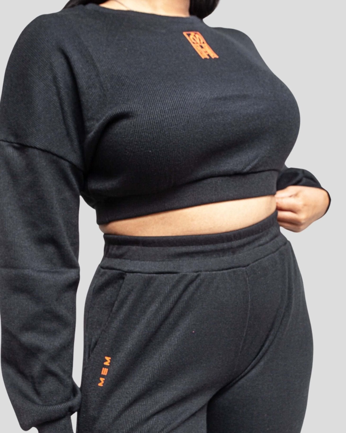 MEMFitness Ribbed Crop Top Black - MEMFitness