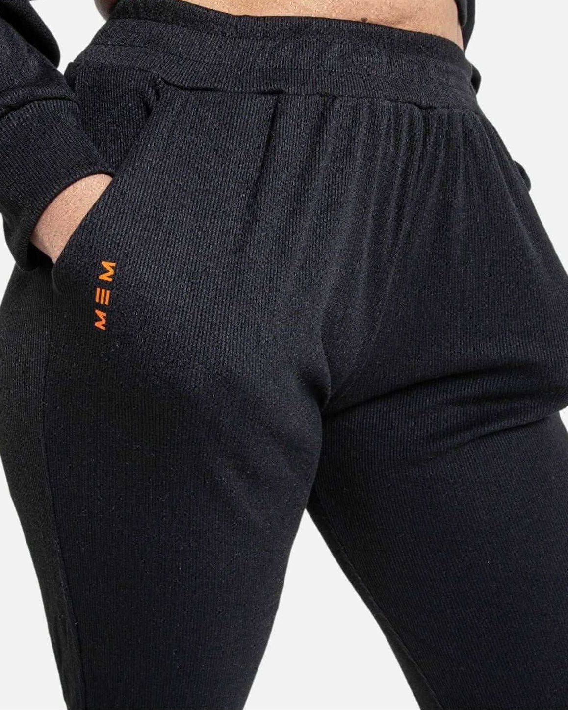 MEMFitness Ribbed Joggers Black - MEMFitness