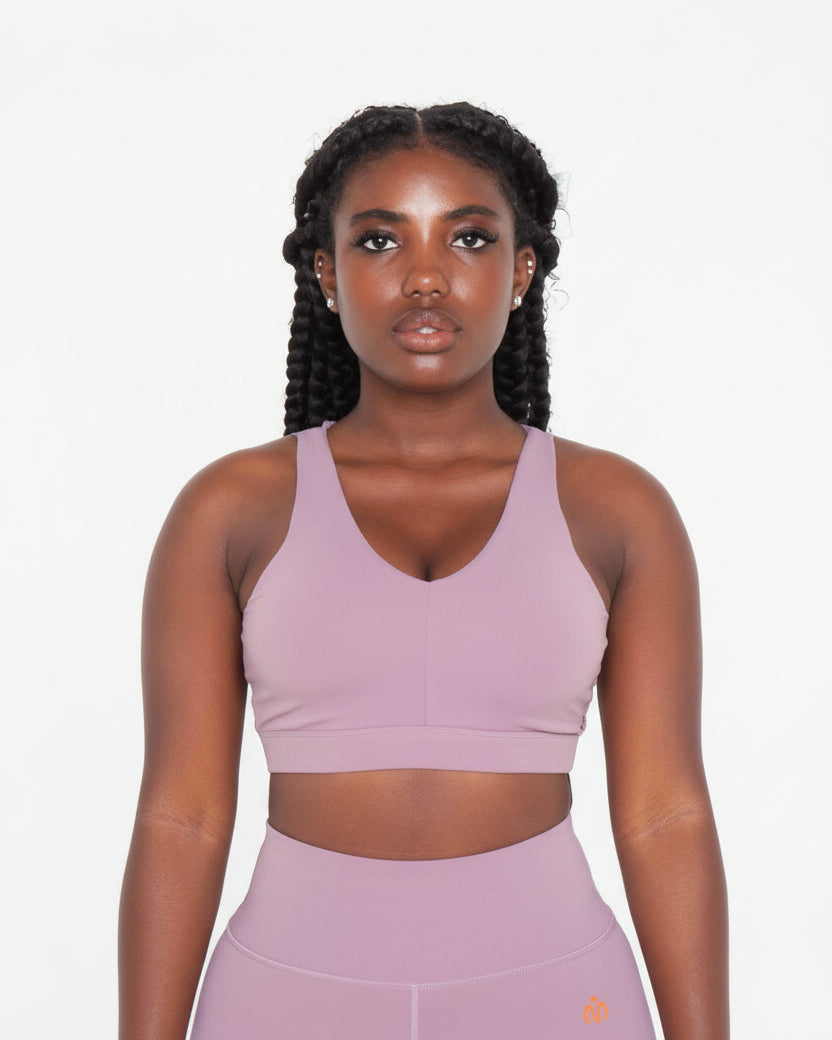 Orchid Acetate Double Padded Sports Bra for Gym & Yoga - MEMFitness