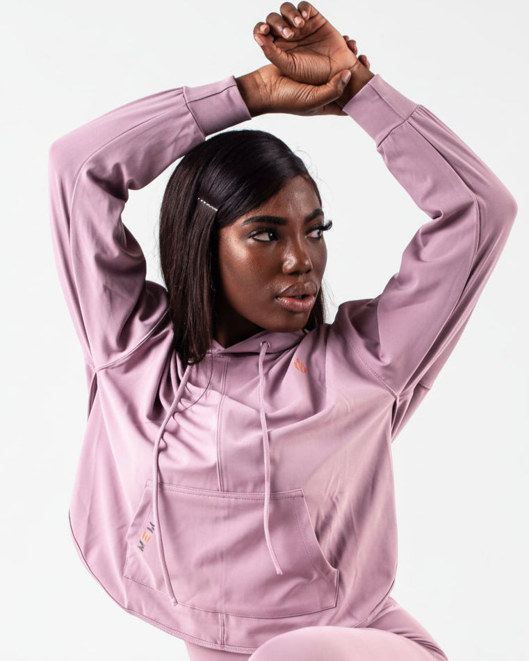 Orchid Acetate Open Back Hoodie for Gym & Yoga - MEMFitness