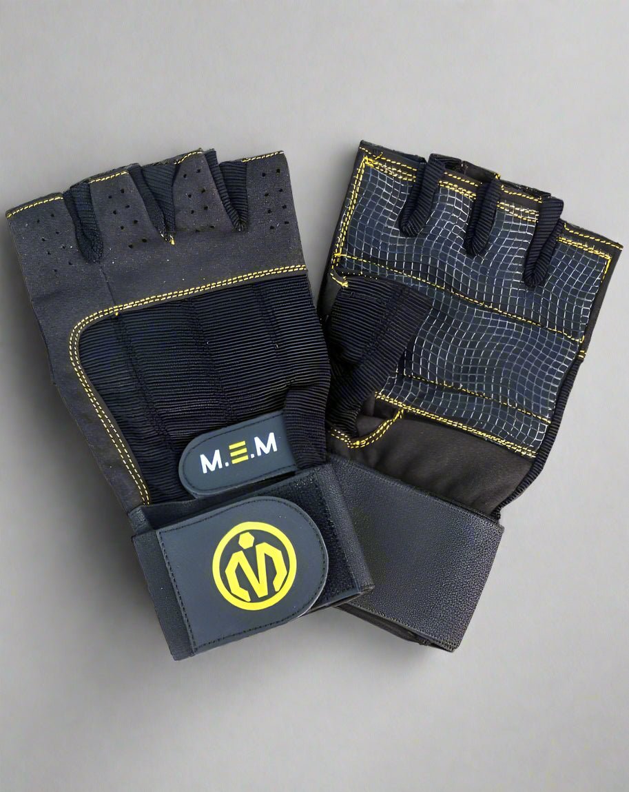 Unbeatable Comfort with MEMFitness X - Treme Fit Weight Lifting Gloves Yellow Logo - MEMFitness