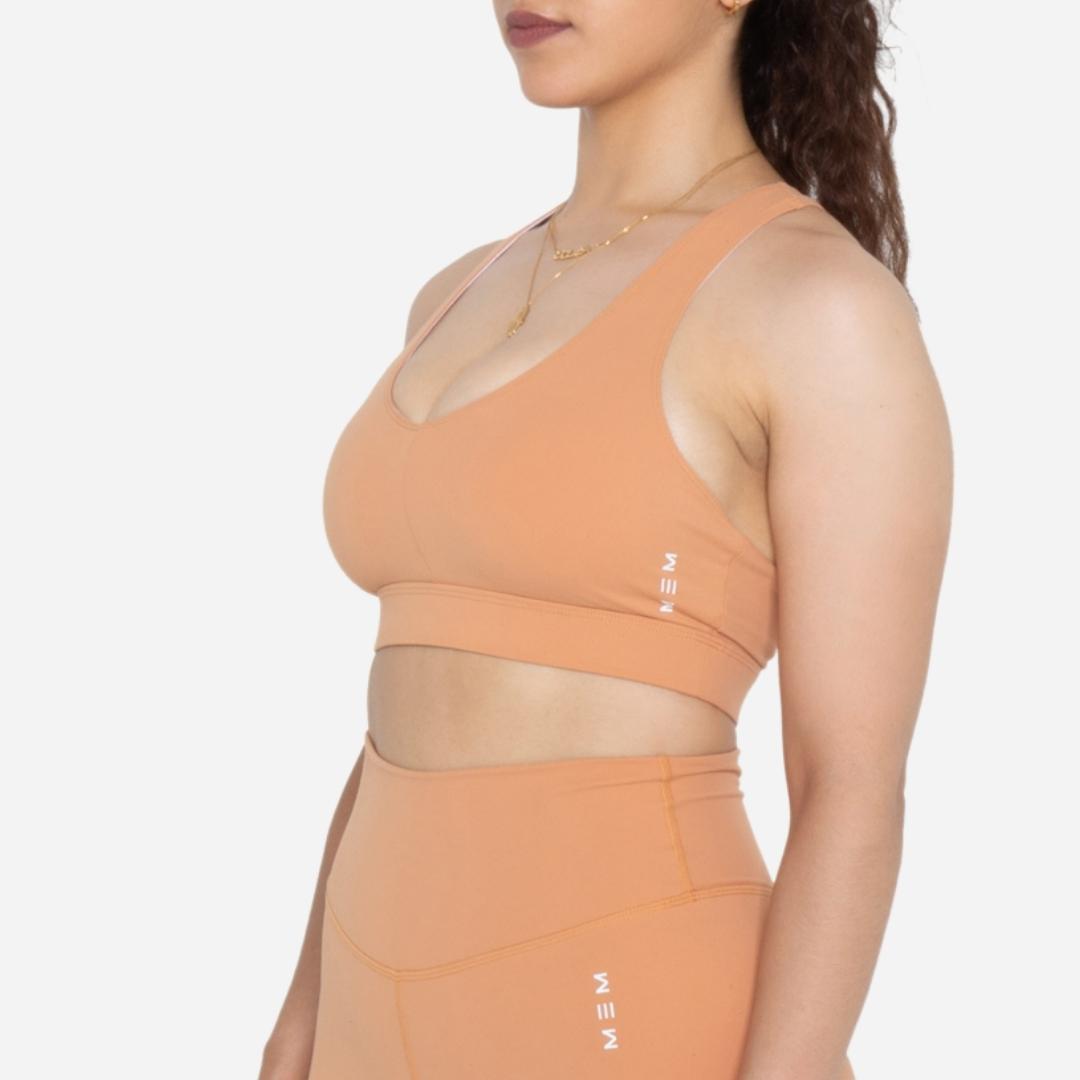 peach comfy sports bra for gym