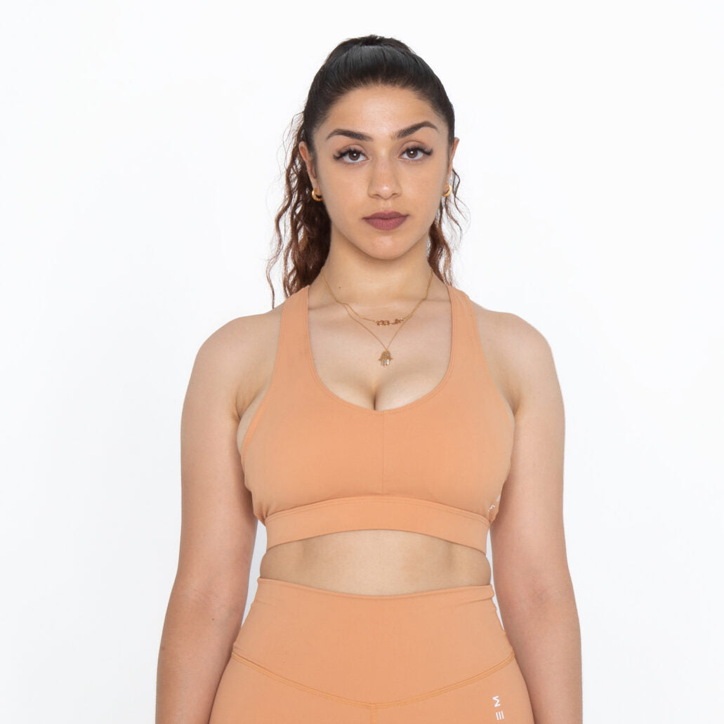 peach yoga sports bra