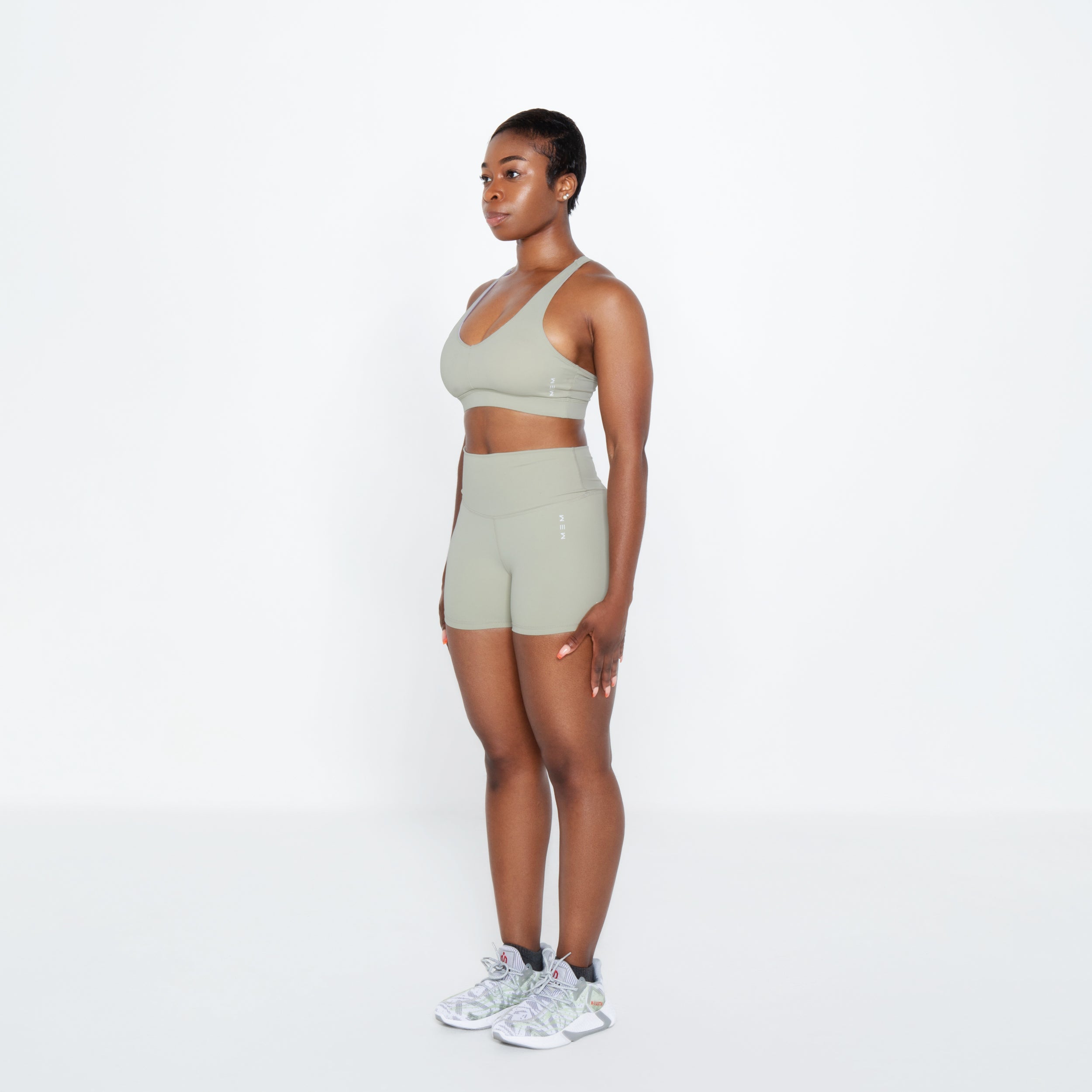 medium support lime green sports bra