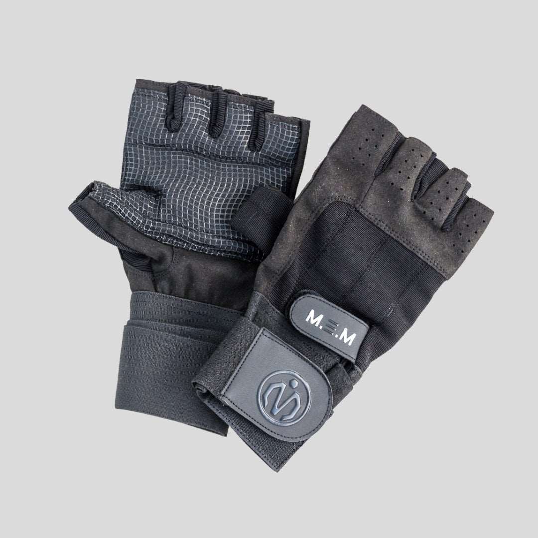black weight lifting gloves with grips