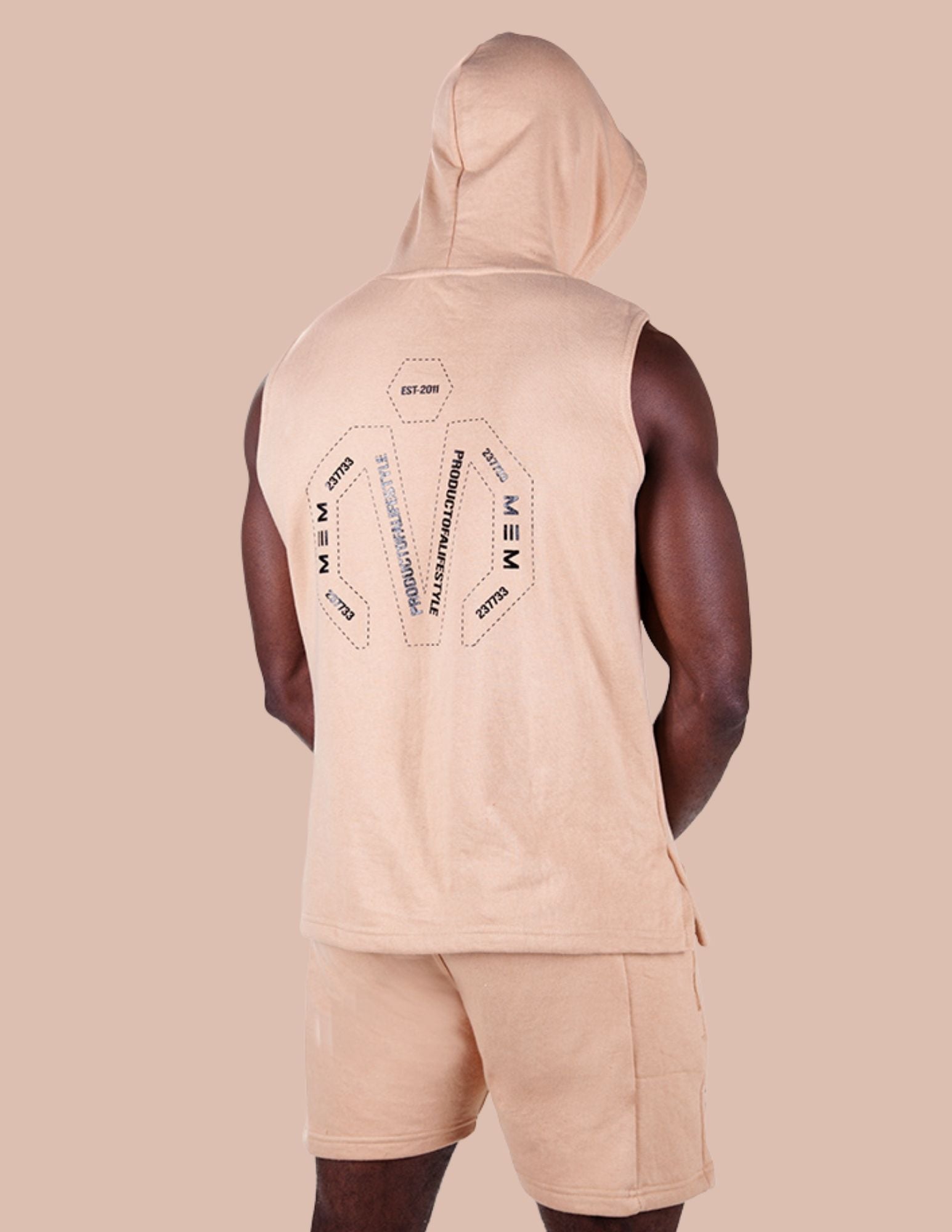 french terry hoody and shorts nutrul color