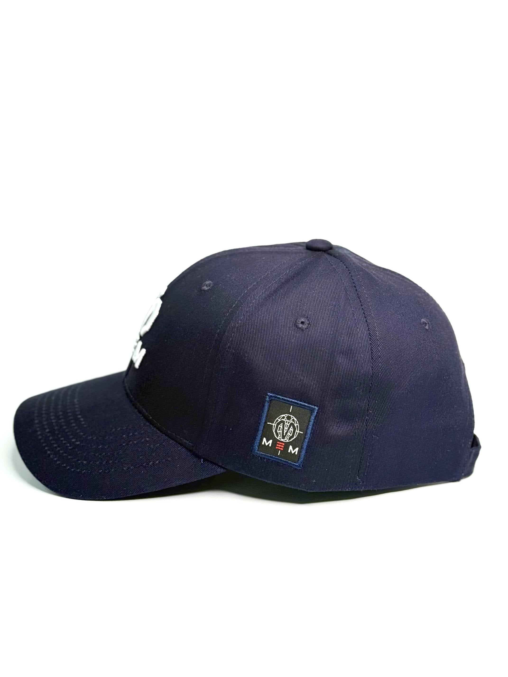 Dark Navy blue cap with a logo on a white background