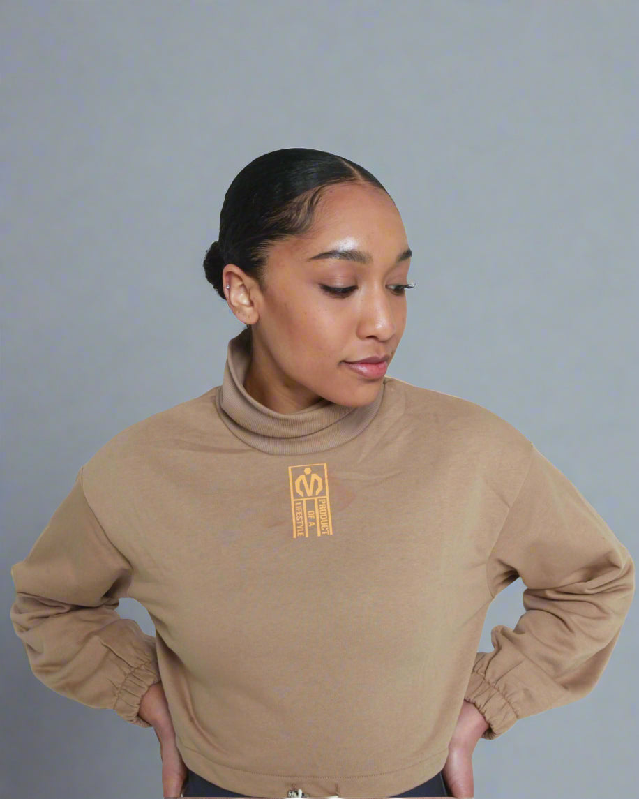 MEMFitness French Terry Crop Top Sandy