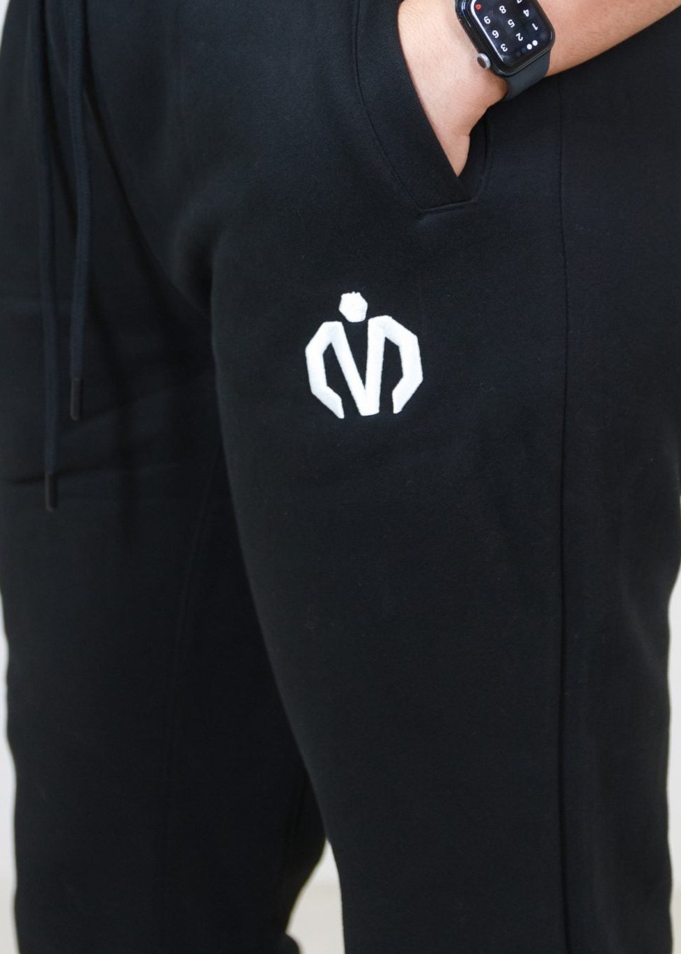 MEM 345G Heavyweight Fleece Joggers - Black