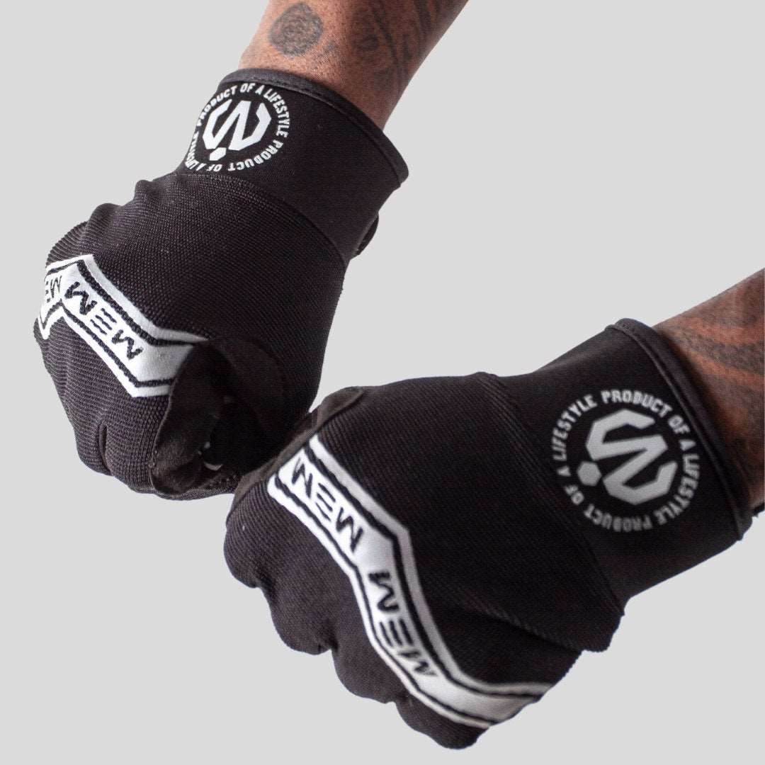 black and grey cycling gloves 