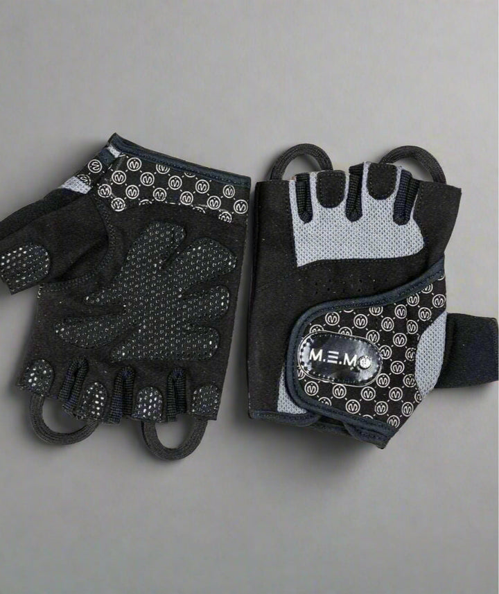 MEMFitness V-2 Women's Weight Lifting Gloves Loops For Easy Removal Black Grey