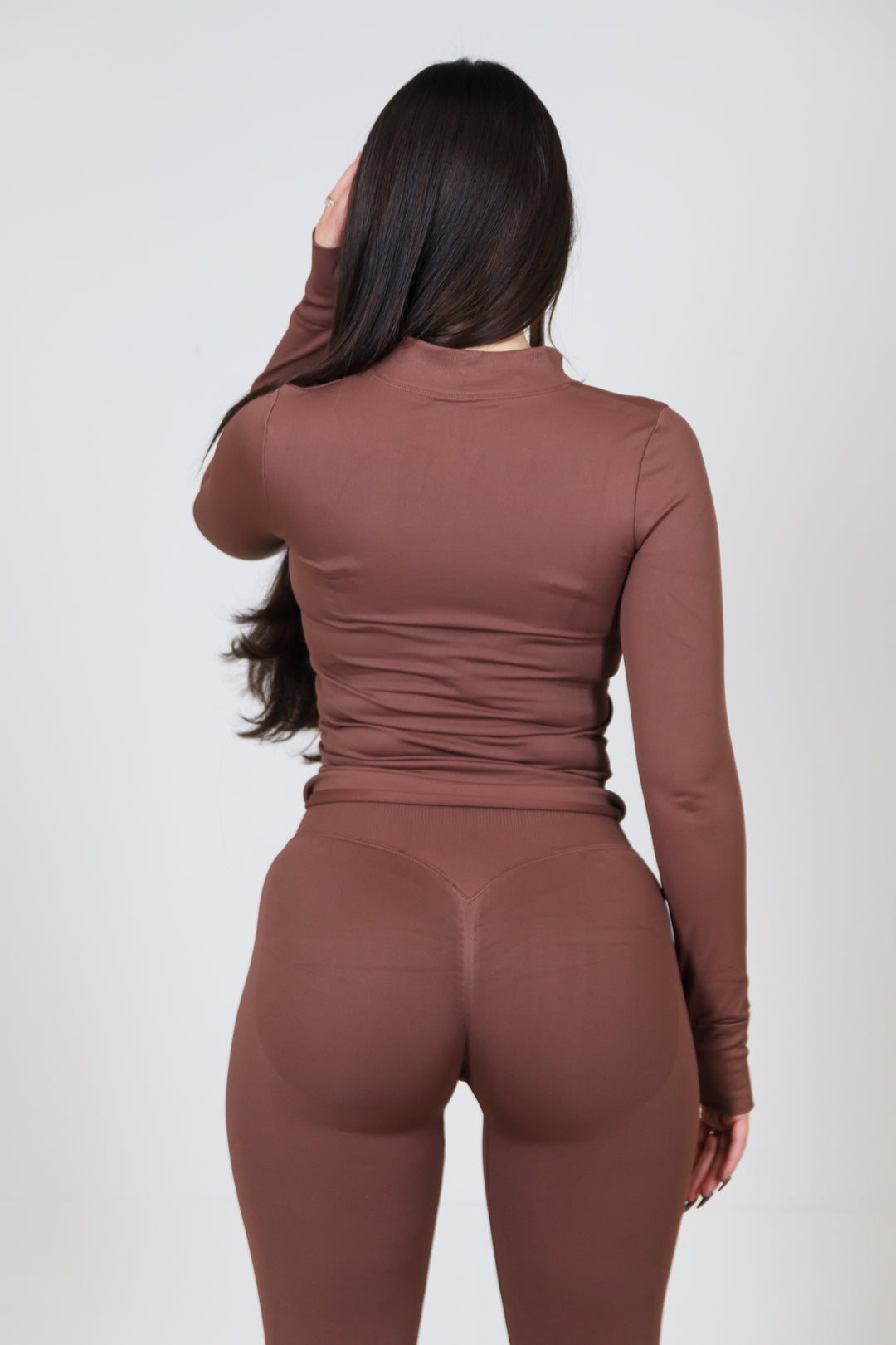 SoftSculpt Flex Zip-Up Top – Brown