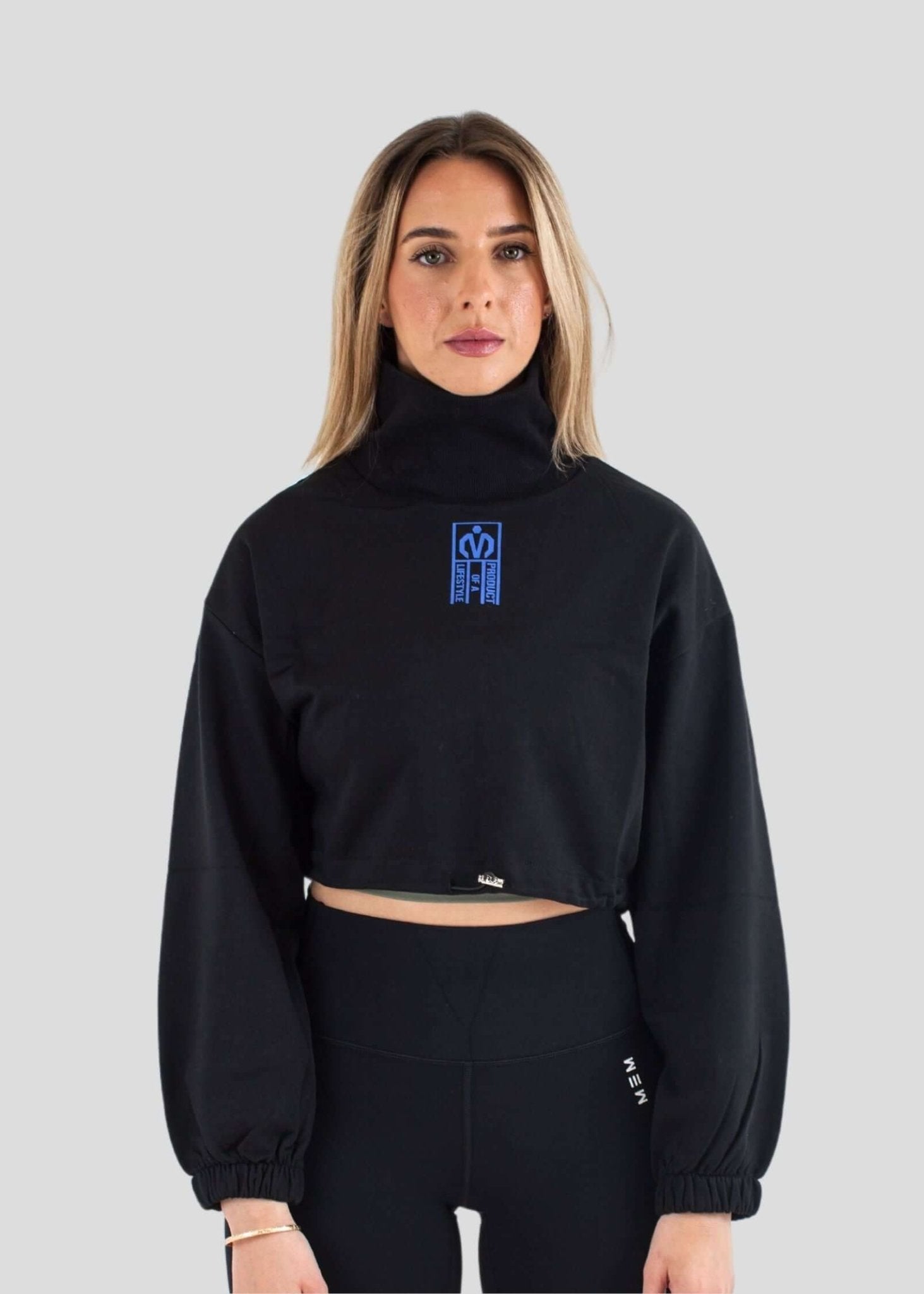 French Terry Crop Top Black - MEMFitness